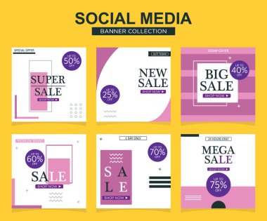 Sosyal medya için modern promosyon kare web pankartı. modern pankart tasarımları.