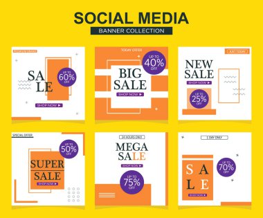 Sosyal medya için modern promosyon kare web pankartı. modern pankart tasarımları.