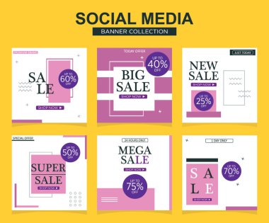 Sosyal medya için modern promosyon kare web pankartı. modern pankart tasarımları.