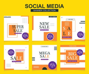 Sosyal medya için modern promosyon kare web pankartı. modern pankart tasarımları.