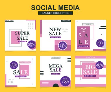 Sosyal medya için modern promosyon kare web pankartı. modern pankart tasarımları.