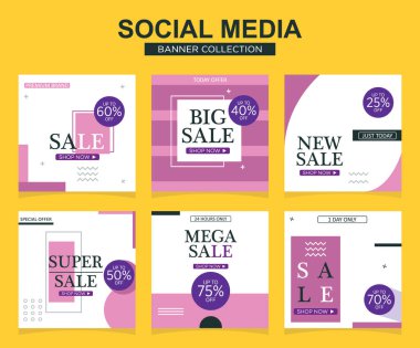 Sosyal medya için modern promosyon kare web pankartı. modern pankart tasarımları.