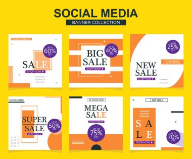 Sosyal medya için modern promosyon kare web pankartı. modern pankart tasarımları.