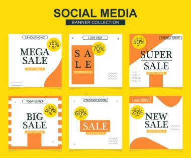 Sosyal medya için modern promosyon kare web pankartı. modern pankart tasarımları.