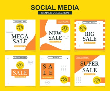 Sosyal medya için modern promosyon kare web pankartı. modern pankart tasarımları.