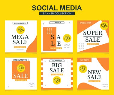 Sosyal medya için modern promosyon kare web pankartı. modern pankart tasarımları.