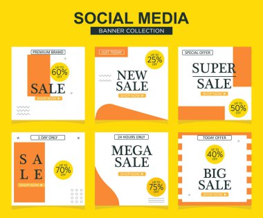 Sosyal medya için modern promosyon kare web pankartı. modern pankart tasarımları.