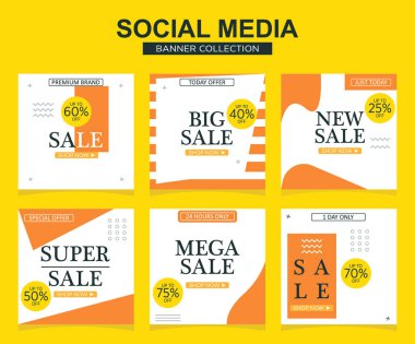 Sosyal medya için modern promosyon kare web pankartı. modern pankart tasarımları.