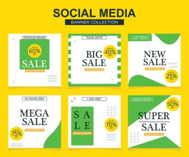 Sosyal medya için modern promosyon kare web pankartı. modern pankart tasarımları.