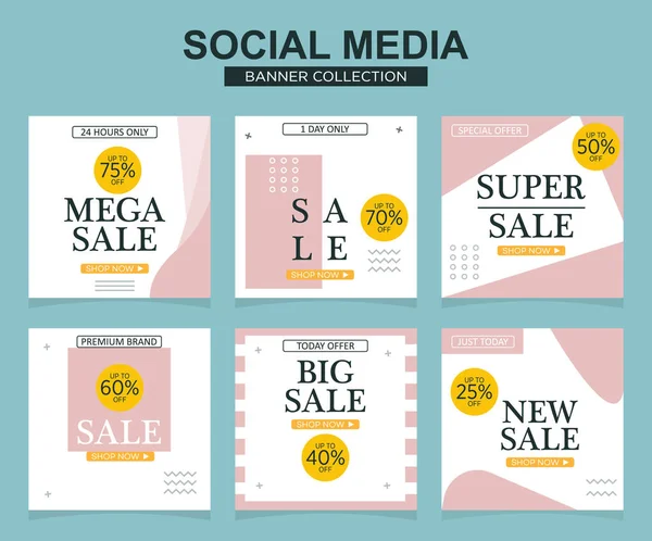 Sosyal medya için modern promosyon kare web pankartı. modern pankart tasarımları.