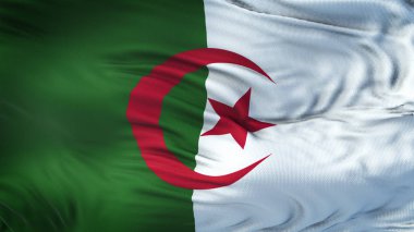Cezayir gerçekçi 3d bayrak sallayarak son derece ayrıntılı kumaş ile doku 4 k çözünürlük. 