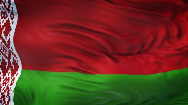 Beyaz Rusya gerçekçi 3d bayrak sallayarak son derece ayrıntılı kumaş ile doku 4 k çözünürlük. 