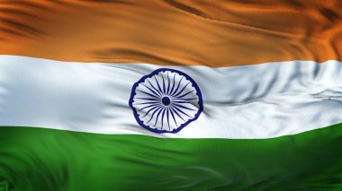 Hindistan gerçekçi 3d bayrak sallayarak son derece ayrıntılı kumaş ile doku 4 k çözünürlük. 