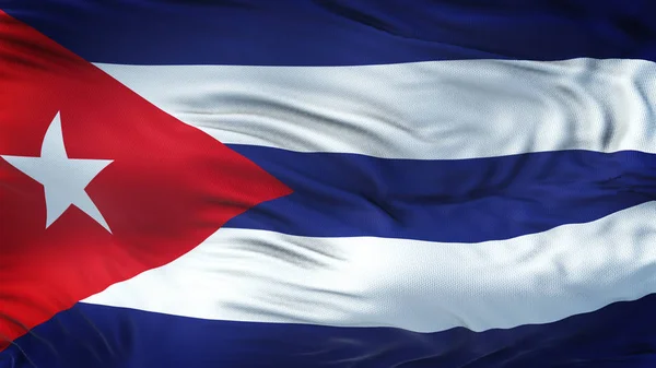 Küba Gerçekçi Bayrak Sallayarak Son Derece Ayrıntılı Kumaş Ile Doku — Stok fotoğraf
