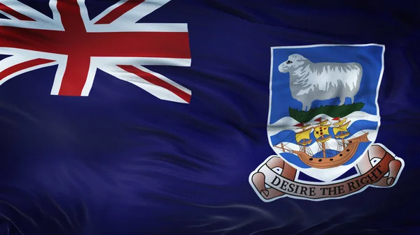 Falkland Islands Realistic Waving Flag Highly Detailed Fabric Texture Resolution — Stock Photo, Image