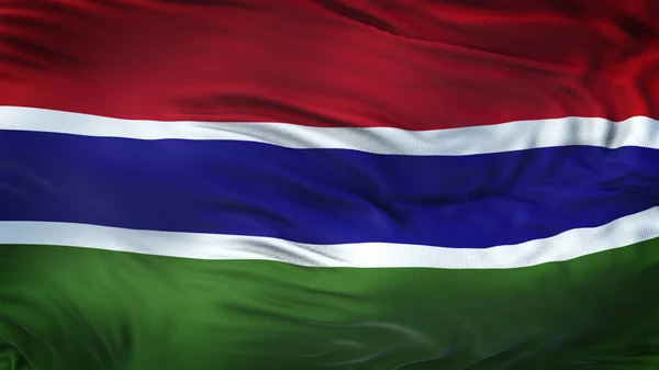 Bandiera Sventolante Realistica Gambia Con Texture Tessuto Altamente Dettagliata Risoluzione — Foto Stock