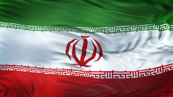 伊朗现实主义3D 挥舞着旗帜与高度详细的面料纹理在4K 分辨率 — 图库照片