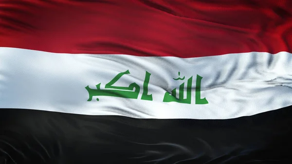 伊拉克现实主义3D 挥舞着旗帜与高度详细的织物纹理在4K 分辨率 — 图库照片