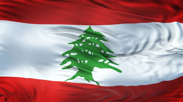 Libanon Realistische Waving Vlag Met Zeer Gedetailleerde Stof Textuur Resolutie — Stockfoto