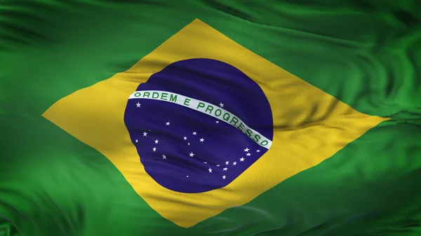 Bandeira Ondulação Realista Brasil Com Textura Tecido Altamente Detalhada Resolução Imagens De Bancos De Imagens