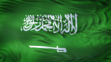 Suudi Arabistan gerçekçi 3d bayrak sallayarak son derece ayrıntılı kumaş ile doku 4 k çözünürlük. 