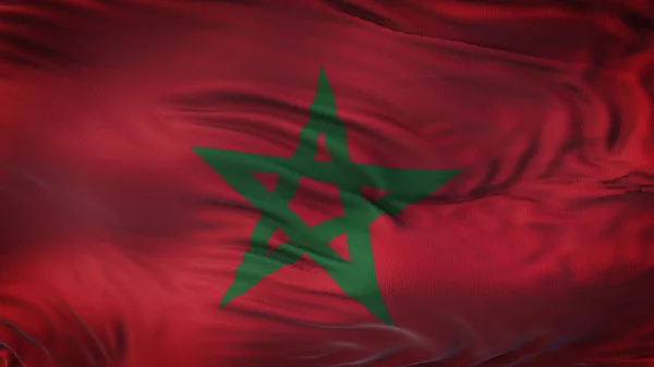 Bandeira Acenar Realista Morocco Com Textura Tecido Altamente Detalhada Resolução — Fotografia de Stock