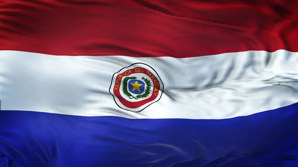 Paraguay Gerçekçi Bayrak Sallayarak Son Derece Ayrıntılı Kumaş Ile Doku — Stok fotoğraf