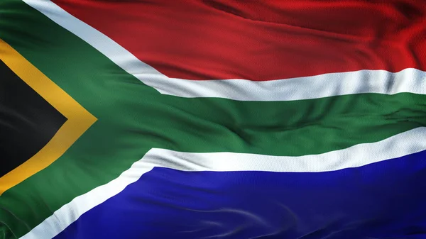South Africa Bandiera Sventolante Realistica Con Texture Tessuto Altamente Dettagliata — Foto Stock