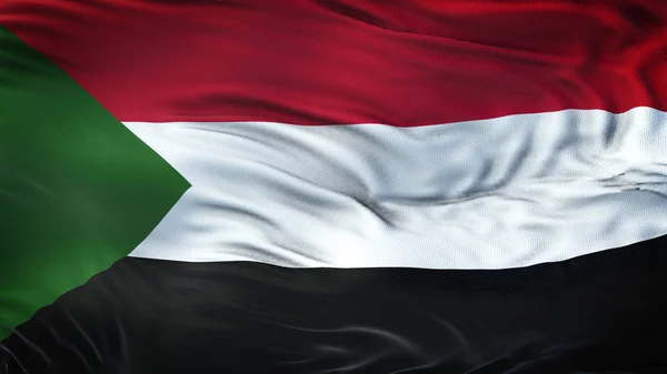 Bandeira Acenar Realista Sudan Com Textura Tecido Altamente Detalhada Resolução — Fotografia de Stock