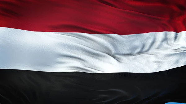 Yemen Bandeira Acenar Realista Com Textura Tecido Altamente Detalhada Resolução — Fotografia de Stock