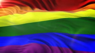 Lgbt gökkuşağı bayrağı sallayarak tarih Pzr. Hazır 4 k çözünürlükte döngü.