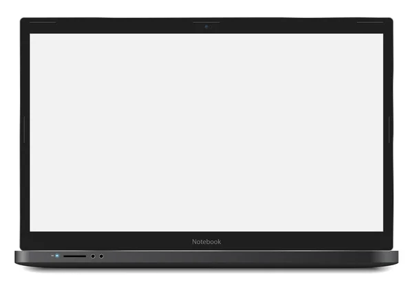 Notizbuch Vektor Realistische Illustration Mit Echter Größe Zoll Bildschirm Einfach — Stockvektor