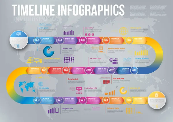 Infographics arrow timeline hystory template — Stock Vector