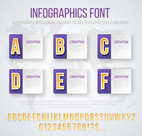 Jeu de polices Infographie — Image vectorielle