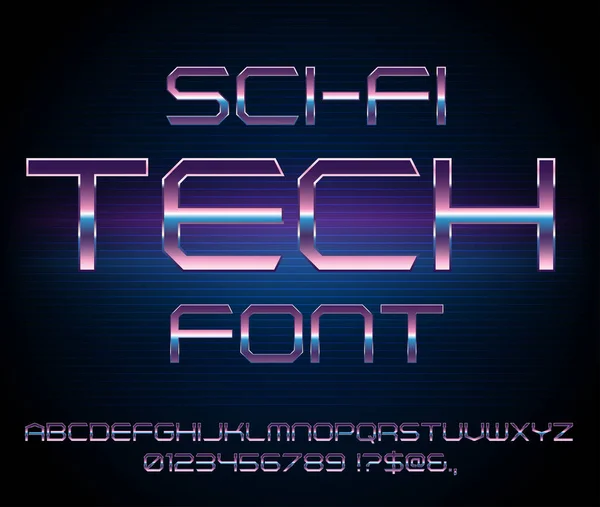 Sci-Fi retro lettertype — Stockvector