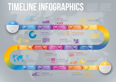 Infographics ok zaman çizelgesi şablonu