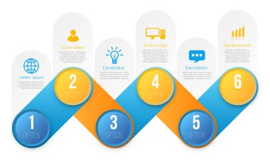 Adımları veya seçenekleri olan bilgi grafikleri