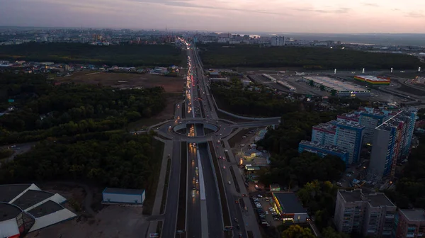 Highway interchange aerial — Stock Photo, Image