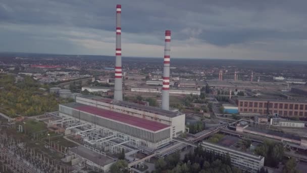 発電と熱の駅航空写真ビュー — ストック動画