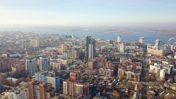 Ciudad de otoño aérea — Vídeo de stock