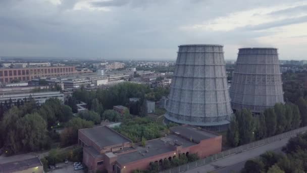 Grandes Barriles Industria Química Vista Aérea — Vídeo de stock