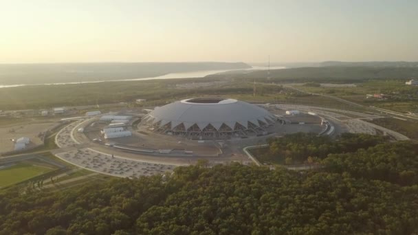 Letecký pohled na stadion — Stock video
