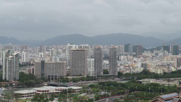 Ciudad moderna aérea — Vídeo de stock