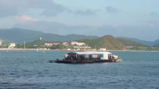 Barcos de mergulho na baía — Vídeo de Stock