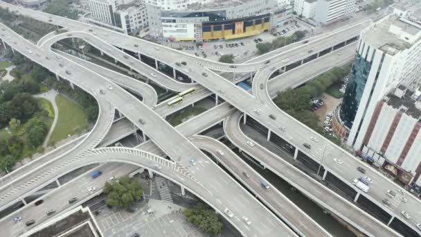 Intercambio de autopistas aéreas — Vídeo de stock