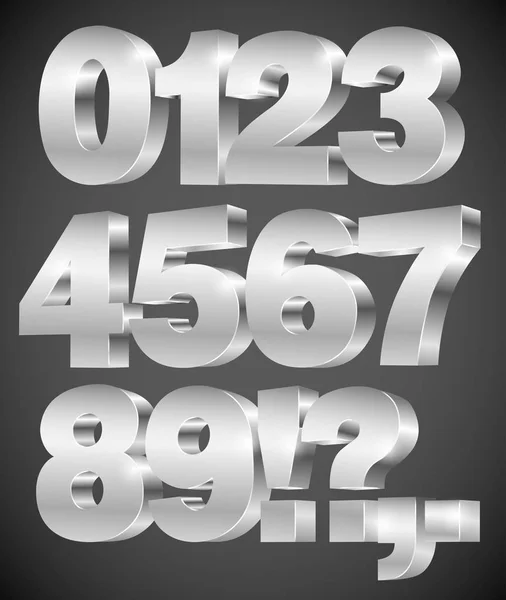 3D vector numbers — Stock Vector