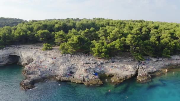 Rocky shore aerial — Stock Video