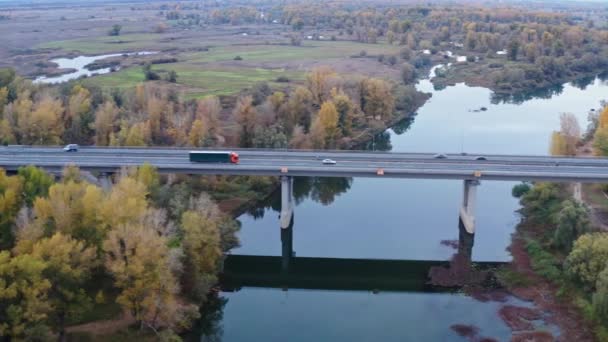 Road night aerial — Stock Video