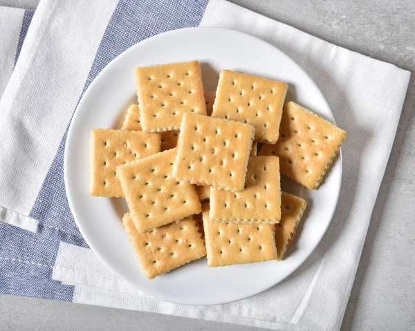 Översiktsbild Jordnötssmör Smörgås Kex — Stockfoto