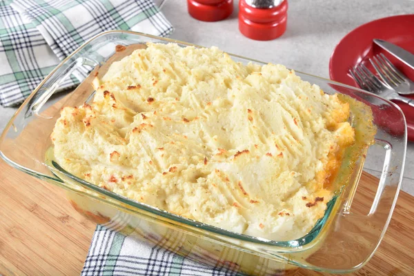 Vers Gebakken Zelfgemaakte Shepards Taart Een Braadpan Schotel — Stockfoto